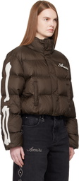 AMIRI Brown Bones Cropped Down Jacket
