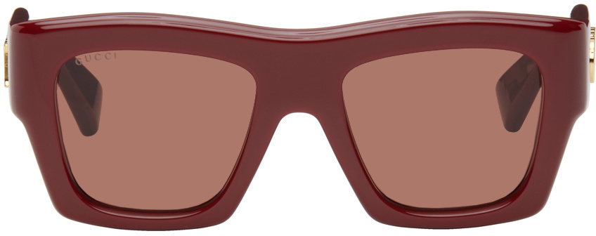 Gucci Burgundy Square Sunglasses Gucci display picture 2