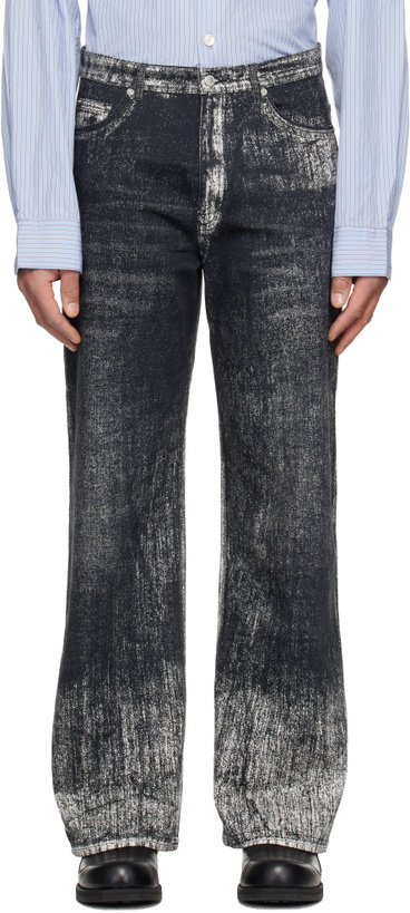 Photo: CAMPERLAB Black Paint Print Jeans