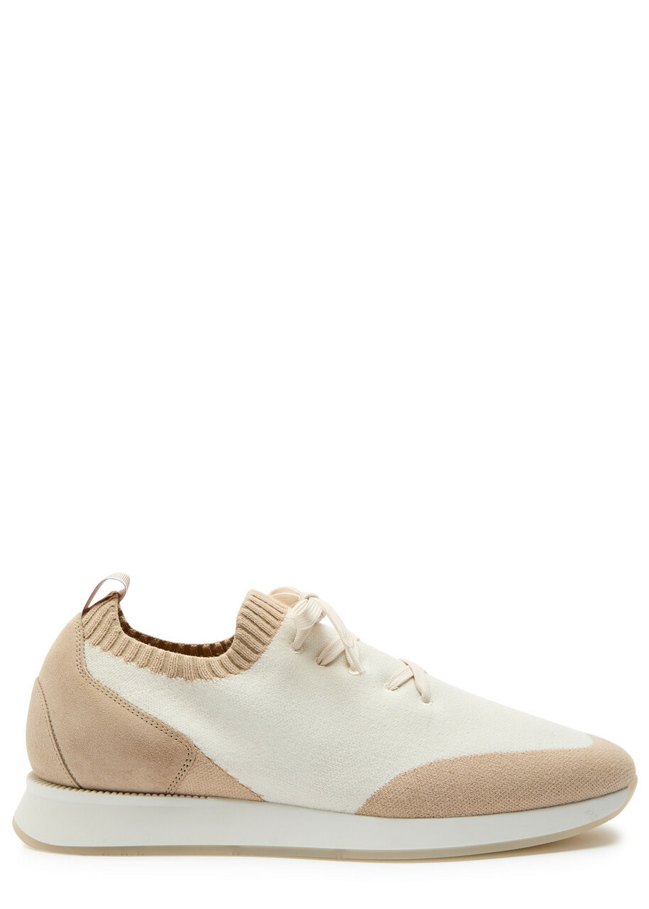 Aurélien Colour-blocked Knit Sneakers Beige