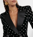 Balmain Polka-dot embellished velvet blazer