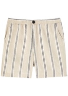 Oliver Spencer Osborne Striped Linen Shorts Beige