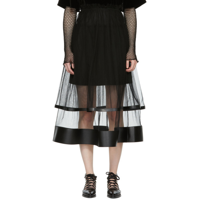 Noir Kei Ninomiya Black Layered Skirt Noir Kei Ninomiya