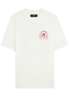 Amiri Ma Crest Logo-print Cotton T-shirt Ivory