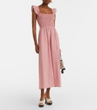 Faithfull Eudora checked cotton midi dress