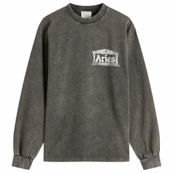 Photo: Aries Men's Aged Ancient Temple Long Sleeve T-Shirt in Black
