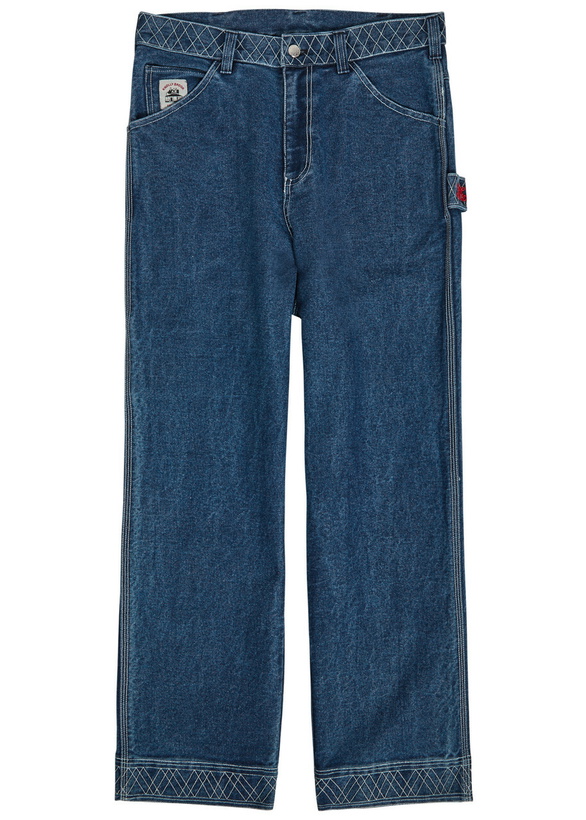 Photo: Bode Knolly Embroidered Straight-leg Jeans Indigo