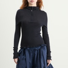 Cecilie Bahnsen Women's Belma Merino Knit Hoodie in Navy