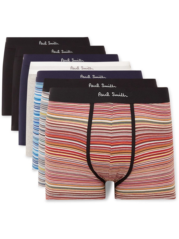 Photo: Paul Smith - Seven-Pack Stretch-Cotton Boxer Briefs - Multi