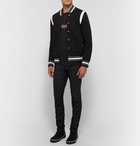 Givenchy - Slim-Fit Logo-Embroidered Waffle-Knit Virgin Wool Bomber Jacket - Men - Black