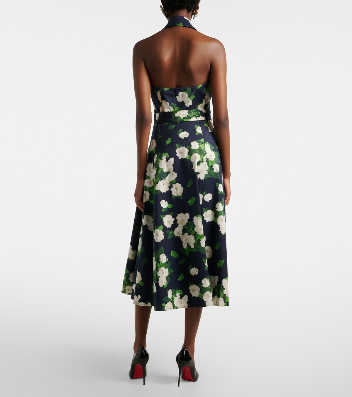 Carolina Herrera Floral faille midi dress