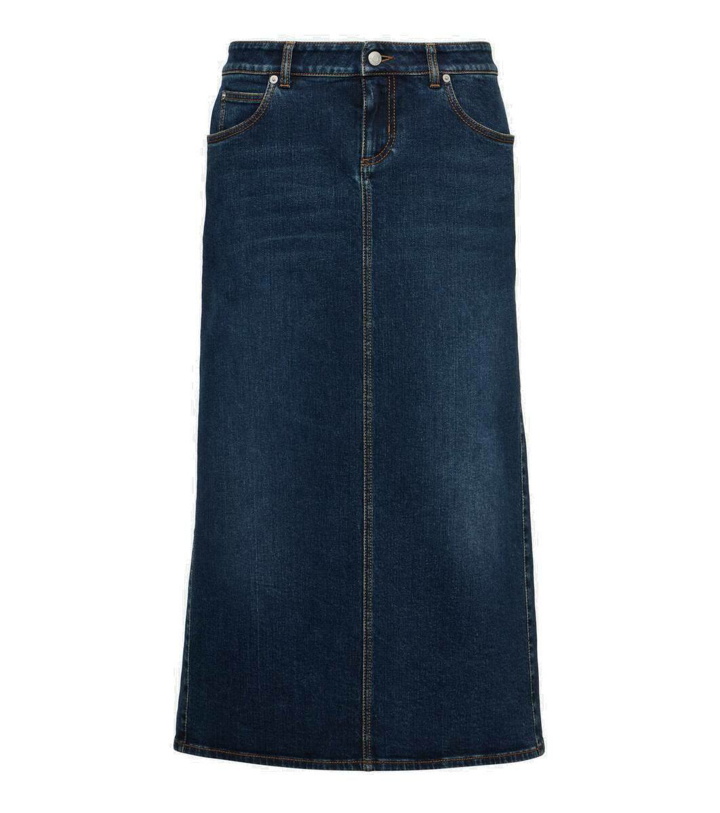 Photo: Alexander McQueen Denim midi skirt