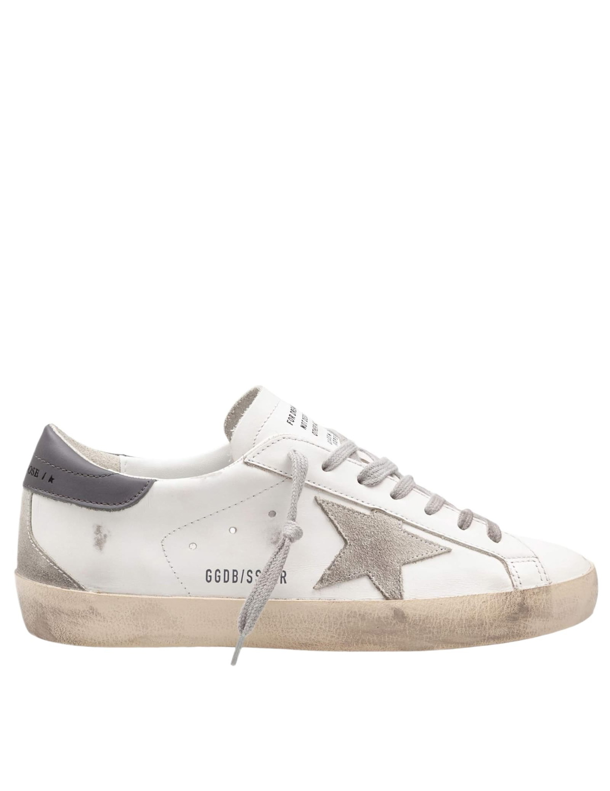 Golden Goose Sneakers Super Star In Pelle Colore Bianco/gray