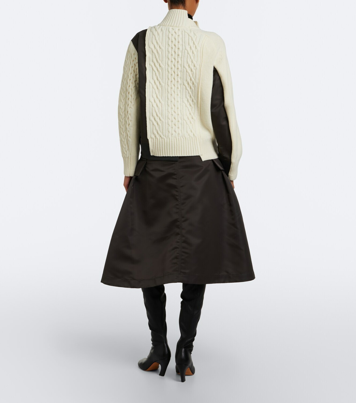 Sacai Twill midi skirt