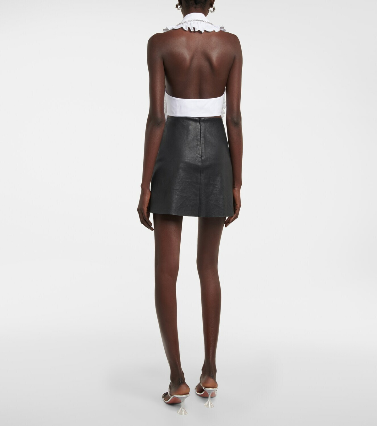 Area Crystal-embellished cotton collar