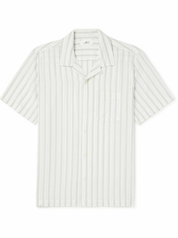 Photo: Mr P. - Michael Convertible-Collar Striped TENCEL™ Lyocell Shirt - White