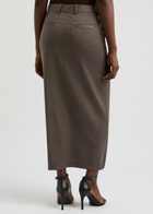Helmut Lang Wool Maxi Skirt Brown