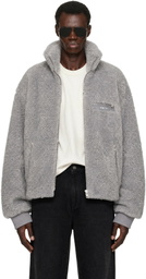 AMIRI Gray Fuzzy Track Jacket