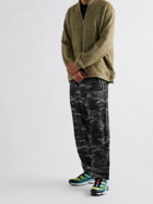 And Wander - Belted Printed Woven Trousers - Black