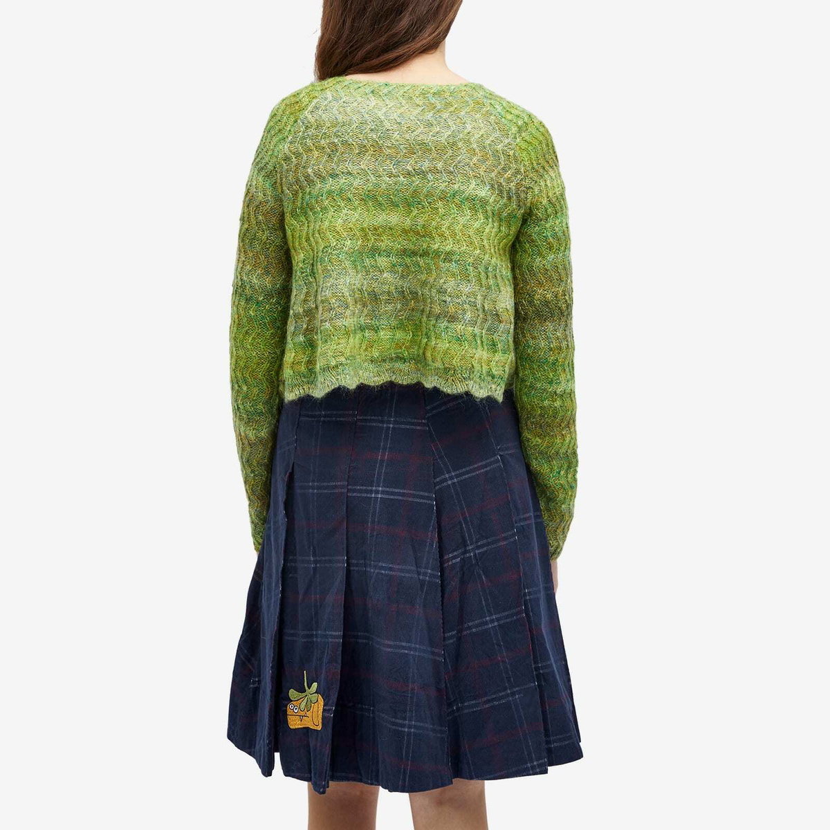Brain Dead Women's Scalloped Cardigan in Green Multi