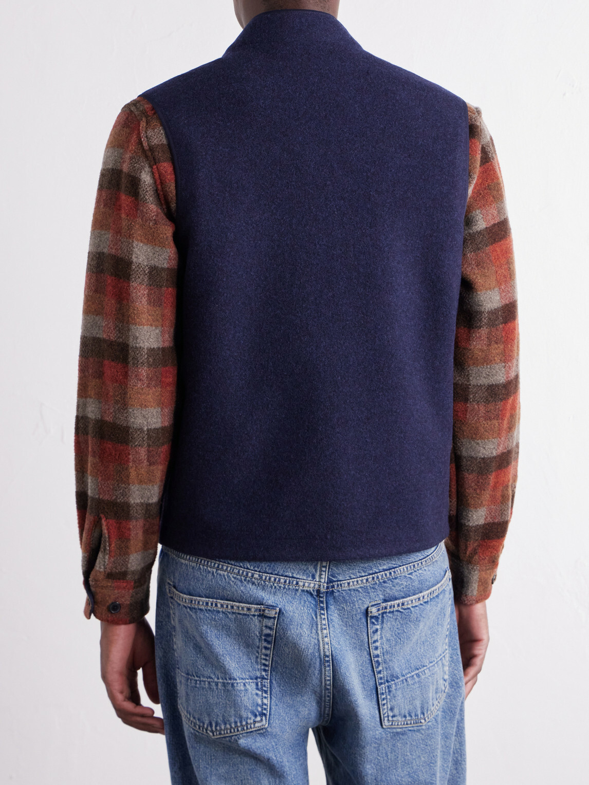 Moncler - Logo-Appliquéd Wool-Fleece Gilet - Blue