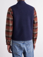 Moncler - Logo-Appliquéd Wool-Fleece Gilet - Blue