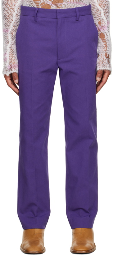 Photo: Acne Studios Purple Three-Pocket Trousers