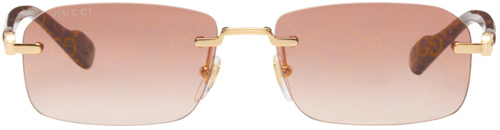 Photo: Gucci Gold Rectangular Sunglasses
