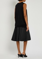 3.1 Phillip Lim Double Layer Combo Cotton-blend Midi Dress Black
