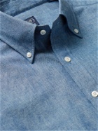 BEAMS F - Button-Down Collar Cotton-Chambray Shirt - Blue