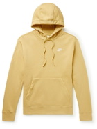 Nike - Sportswear Club Logo-Embroidered Cotton-Blend Jersey Hoodie - Yellow