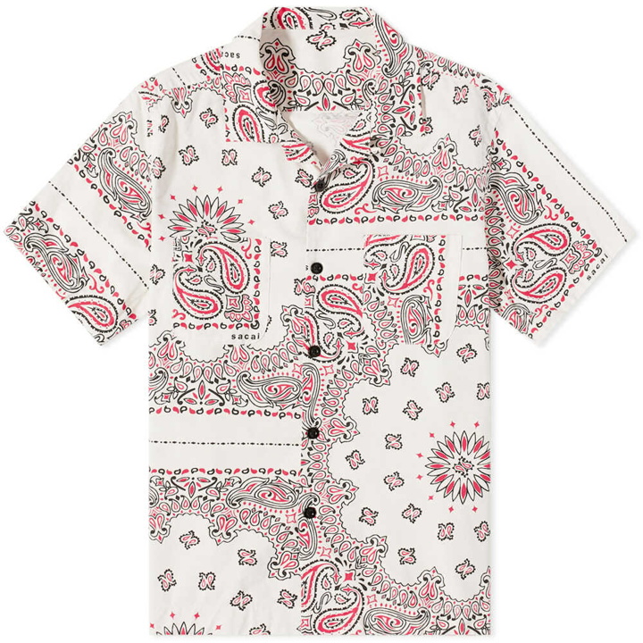 Photo: Sacai Men's Bandana Print Vacation Shirt in Off White