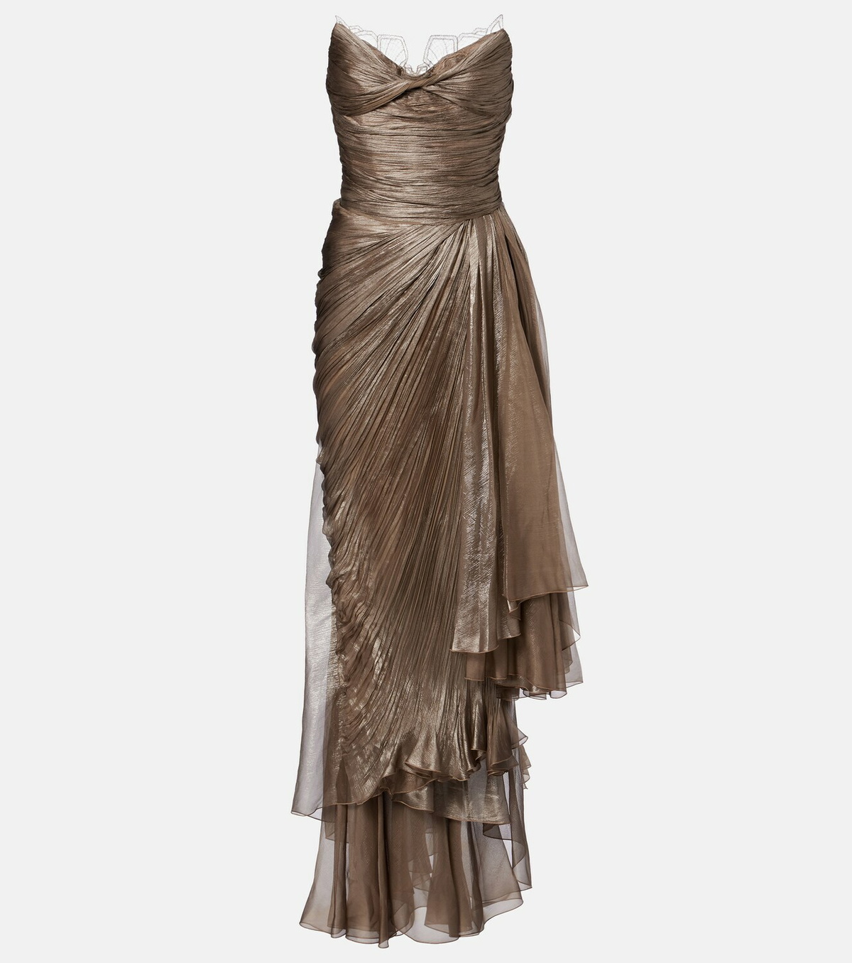 Maria Lucia Hohan Jolie lace-trimmed silk bustier dress