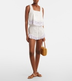 Montce Lace-trimmed cotton crop top