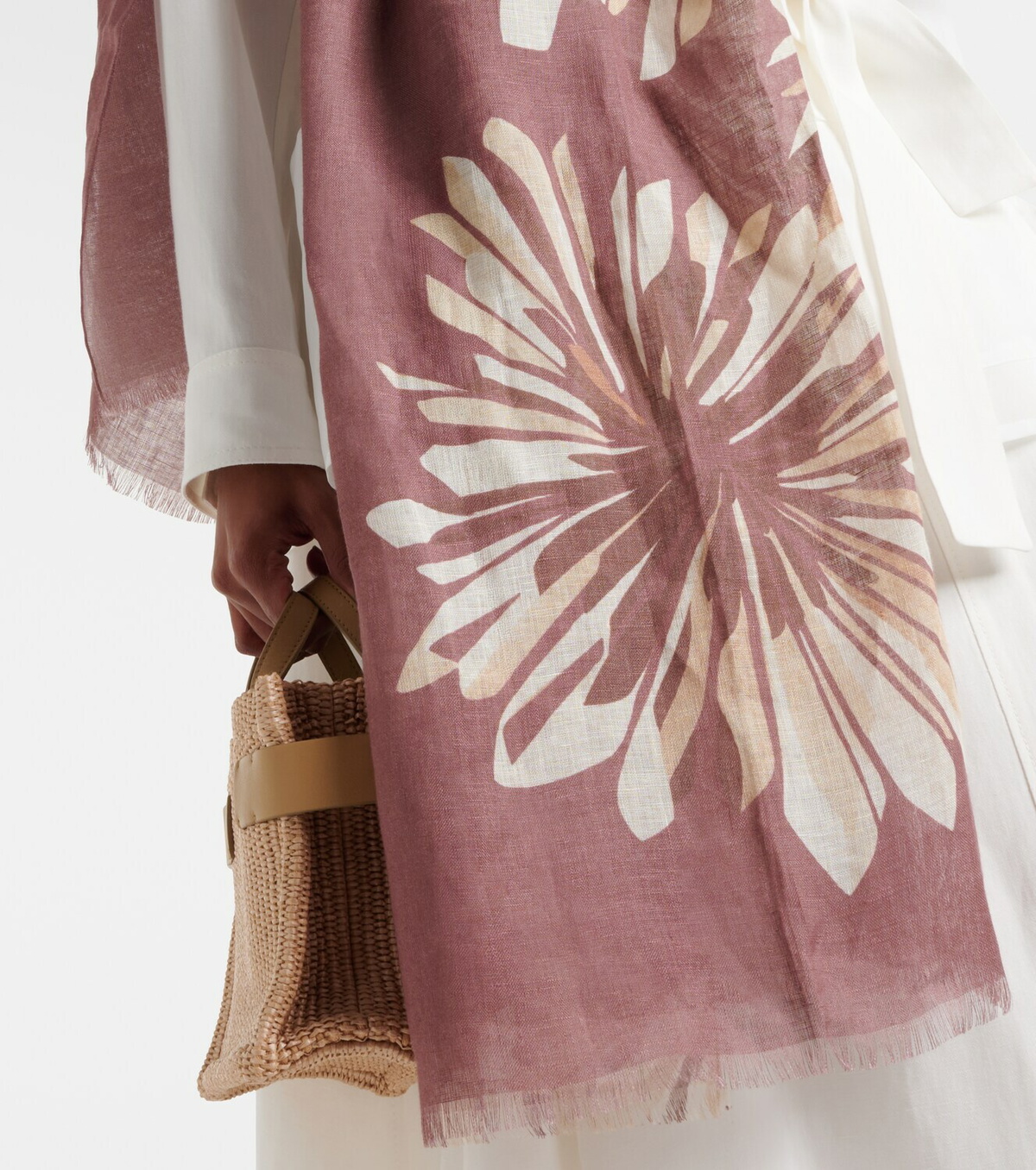 Brunello Cucinelli Floral linen scarf