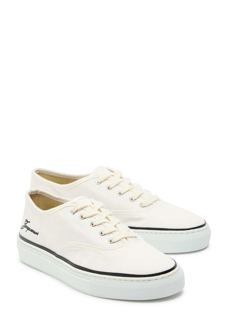 Jacquemus Les Fefe Logo-embroidered Canvas Sneakers Off White