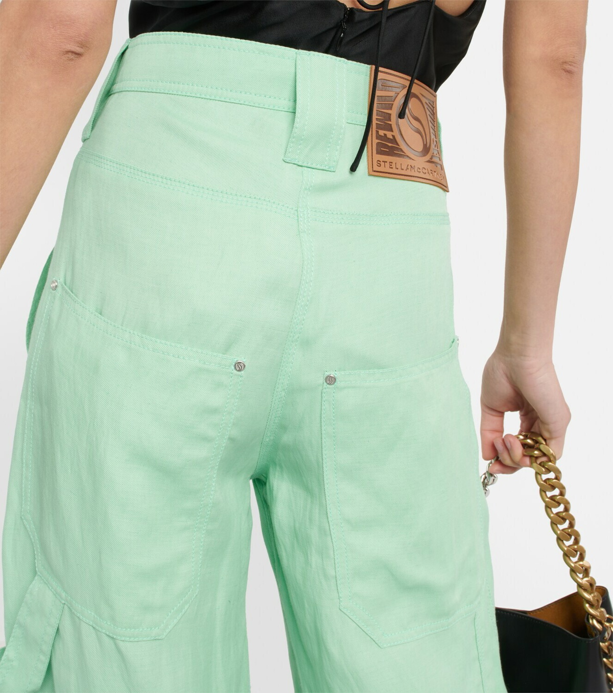 STELLA MCCARTNEY Cropped stretch-twill flared pants