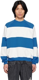 SUNNEI White & Blue Cuts Sweatshirt