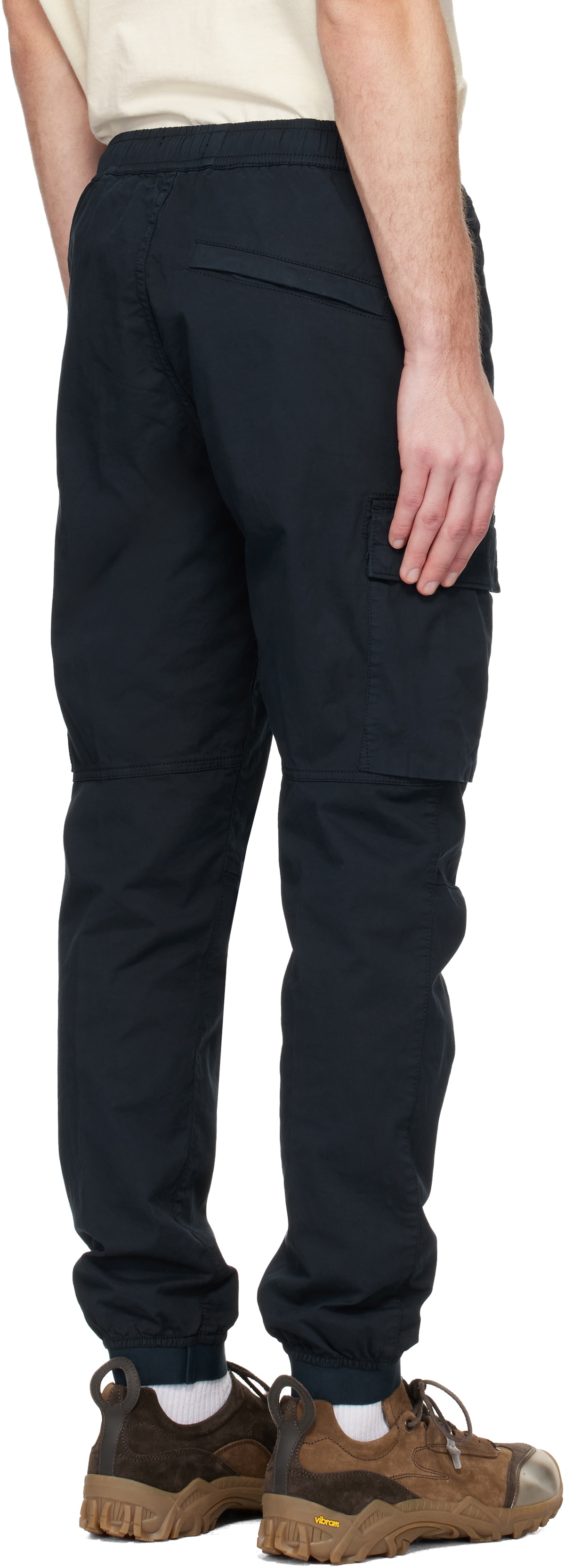 Stone Island Navy 3100031 Stretch Cotton Tela 'Paracadute' Cargo Pants