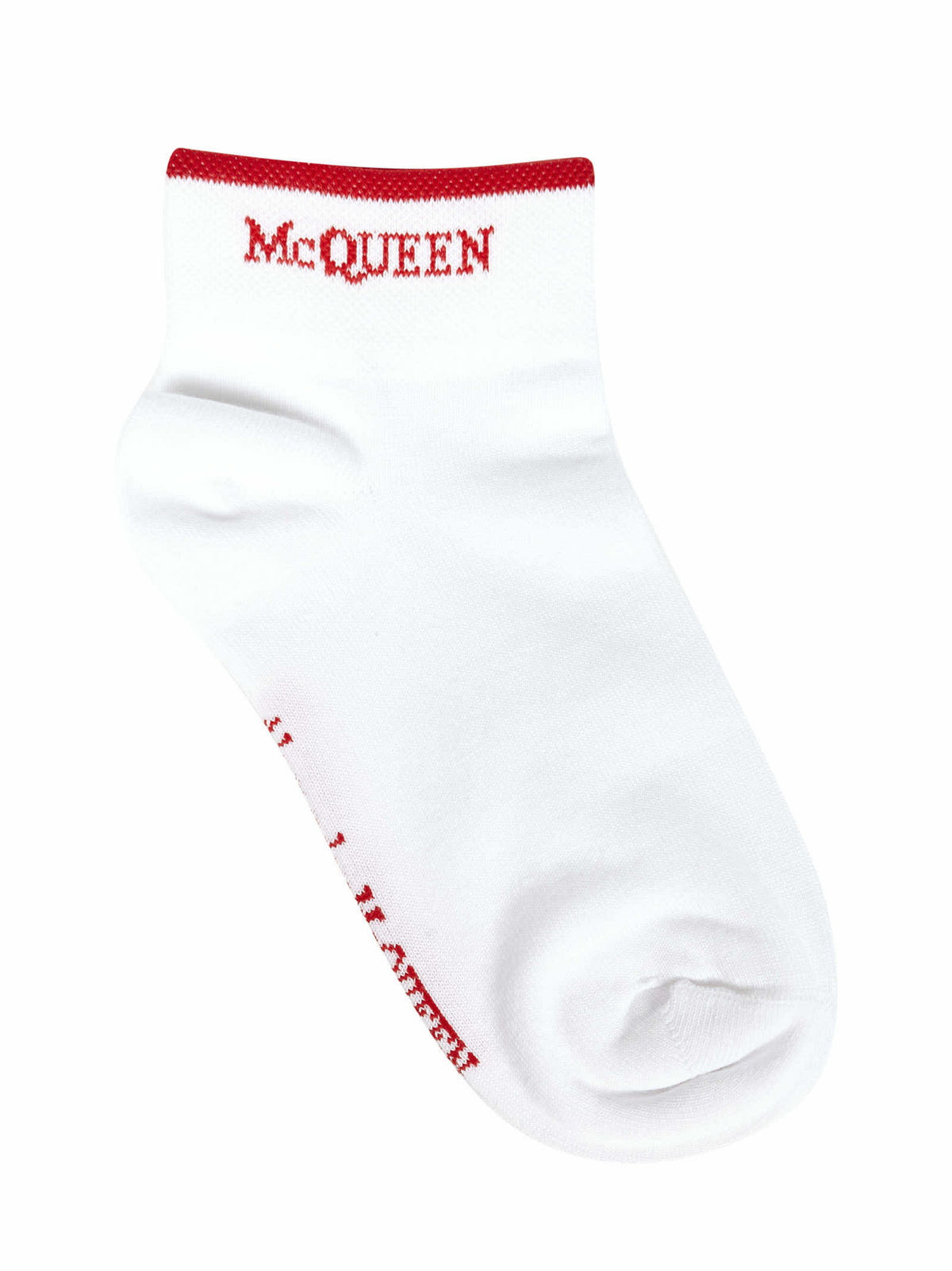 Alexander McQueen White & Black Logo Ankle Socks Alexander
