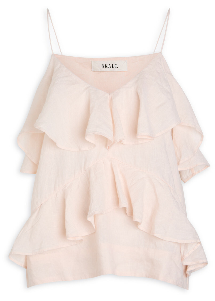 Skall Studio Benedicte Ruffled Linen top Light Pink