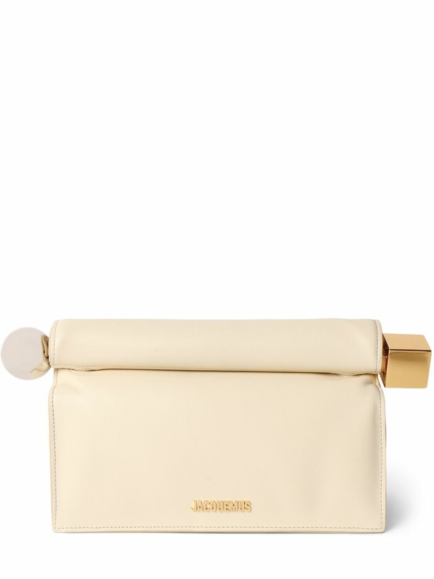 Photo: JACQUEMUS La Pochette Rond Carre Leather Clutch