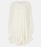 Isabel Marant Zame embroidered cotton and silk minidress