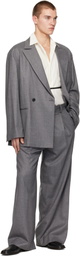 ssstein Gray Oversized Peaked Lapel Blazer