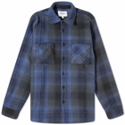Wax London Men's Dusk Check Whiting Overshirt in Navy/Blue