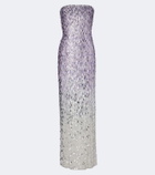 Jenny Packham Lucille sequined strapless gown
