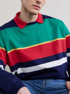 Versace - Logo-Embroidered Striped Cotton-Jersey Sweatshirt - Multi