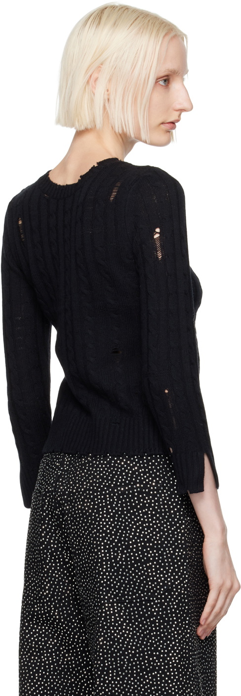 Marc Jacobs Black 'The Shrunken Cashmere Cable' Cardigan