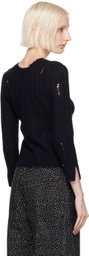 Marc Jacobs Black 'The Shrunken Cashmere Cable' Cardigan