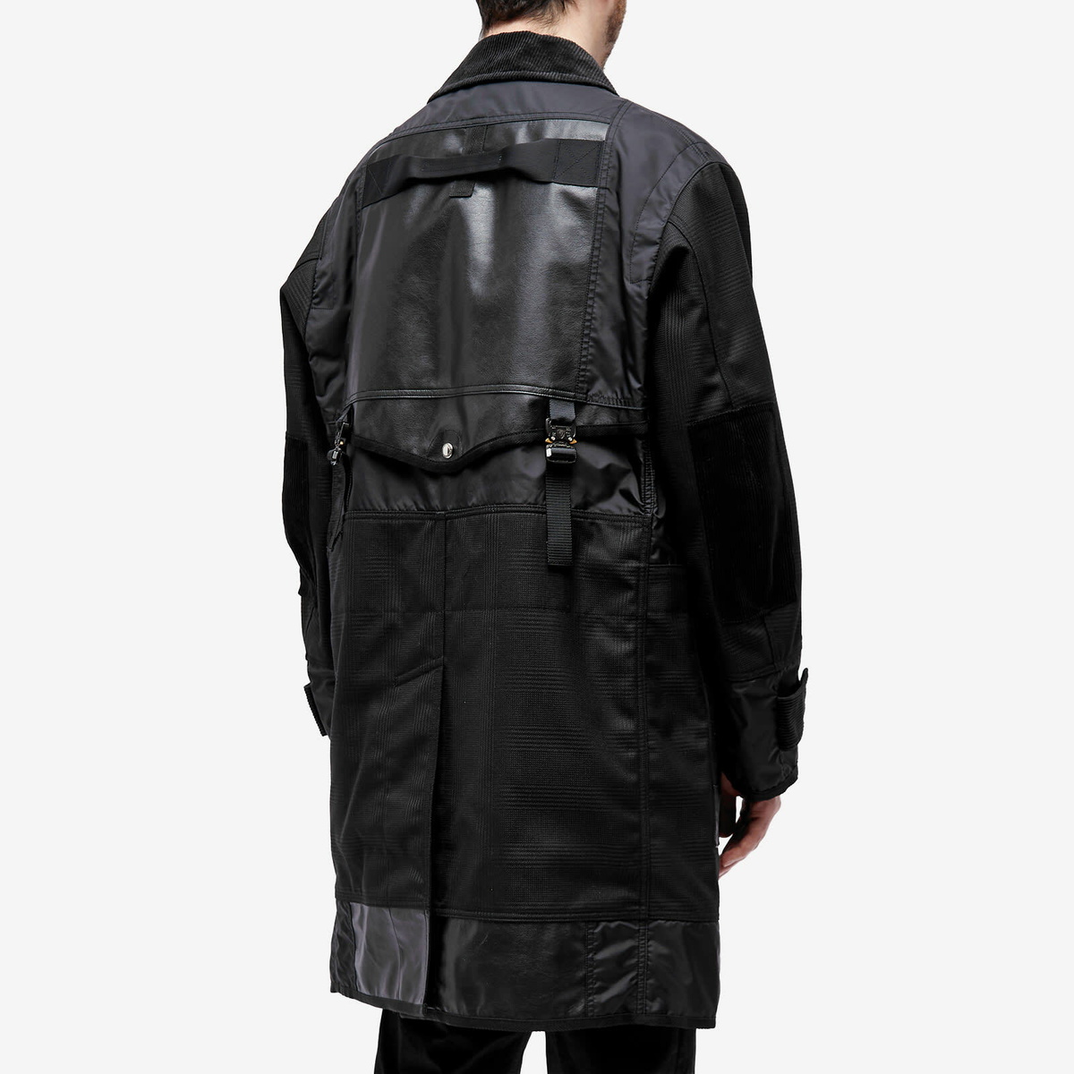 Junya Watanabe MAN Men's Nylon Oxford & Synthetic Leather Overcoat